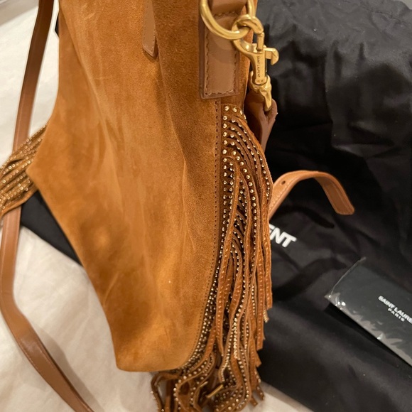 Yves Saint Laurent YSL Suede Fringe Purse - Picture 3 of 11